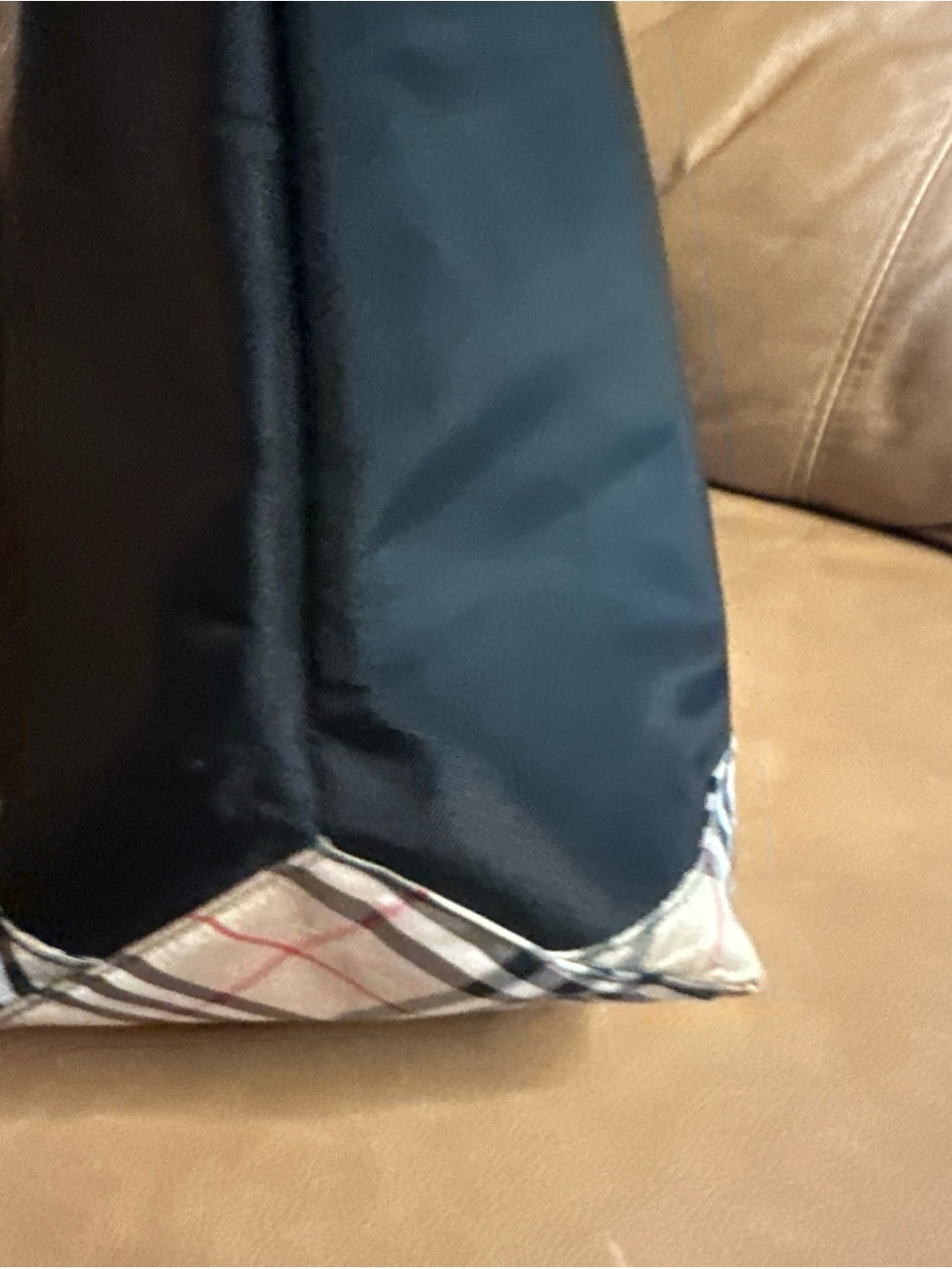 Burberry XL Blue Label Nylon Black Zippered Tote - Picture 7 of 12